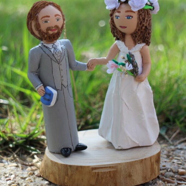 Cake topper figurines 11 cm wedding pegdoll portrait dolls personalized effigy