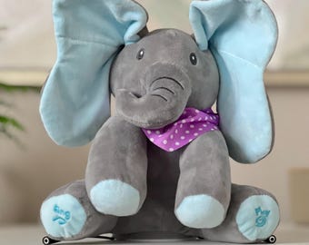 Switch Adapted Toy. Interactive Peek-a-boo Elephant. Special Needs Occupational Physical Therapy Lights Music Assistive Education Sensory