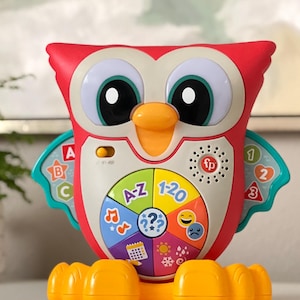 Schalter Angepasstes Spielzeug. Linkimals Leucht- und Lerneule. Besondere Bedürfnisse Arbeits-Physiotherapie Lichter Musik Assistive Edukation Sensorische