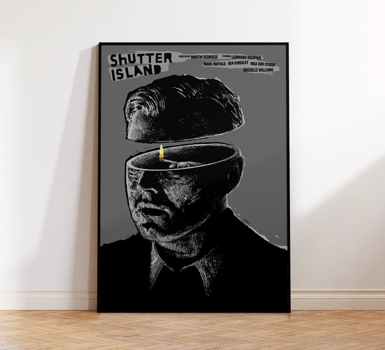 Shutter Island Alternative Movie Poster by Aleksander Walijewski // Print, Art, Film,Drama, Thriller image 1