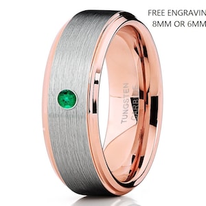 Mens Tungsten Wedding Band, Rose Gold Tungsten Ring, Anniversary Ring, Rose Gold Tungsten Wedding Band, Men & Women, Engagement, 18k Rose