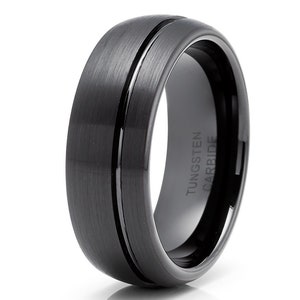 Unique Black Tungsten Wedding Ring,Black Tungsten Ring,Tungsten Carbide Ring,Anniversary Ring,Men & Women,Black Wedding RIing,Comfort Fit