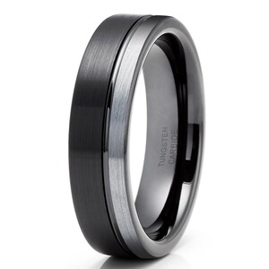 Engagement Ring,Black Tungsten Wedding Ring,Anniversary Ring,Black Wedding Ring,Tungsten Carbide Ring,Unique Tungsten Ring,Men & Women