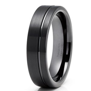 Unique Black Tungsten Wedding Ring,Tungsten Wedding Band,Black Tungsten Wedding Ring,Anniversary Ring,,Men & Women Ring,Tungsten Carbide