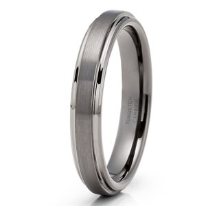 4mm Tungsten Wedding Ring,Gunmetal Tungsten Wedding Ring,4mm Wedding Band,Tungsten Carbide Ring,Annviersary Ring,Engagement Ring,Comfort Fit