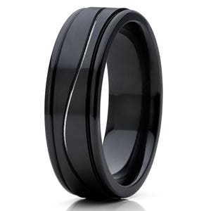 Black Wedding Ring,Anniversary Ring,Engagement Ring,Unique Zirconium Wedding Band,Men & Women,Zirconium Ring,Matte Finish,Comfort Fit