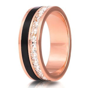 Rose Gold Wedding Ring,8mm Wedding Ring, Rose Gold Titanium Ring, Man&#39;s Wedding Ring, Anniversary Ring, Titanium Ring, Engagement Ring, 8mm