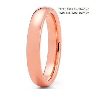 Rose Gold Tungsten Wedding Ring,Men & Women,Rose Gold Tungsten,Anniversary Ring,18k Rose Gold,Engagement Ring,Comfort Fit Ring