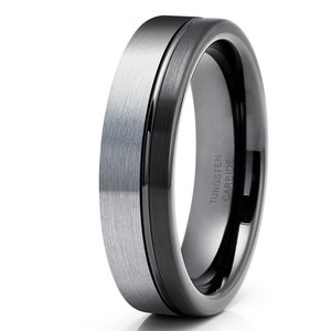 Tungsten Wedding Ring,Black Tungsten Wedding Ring,Tungsten Carbide Ring,Anniversary Ring,Men & Women,Gray Tungsten Ring,Engagement Ring