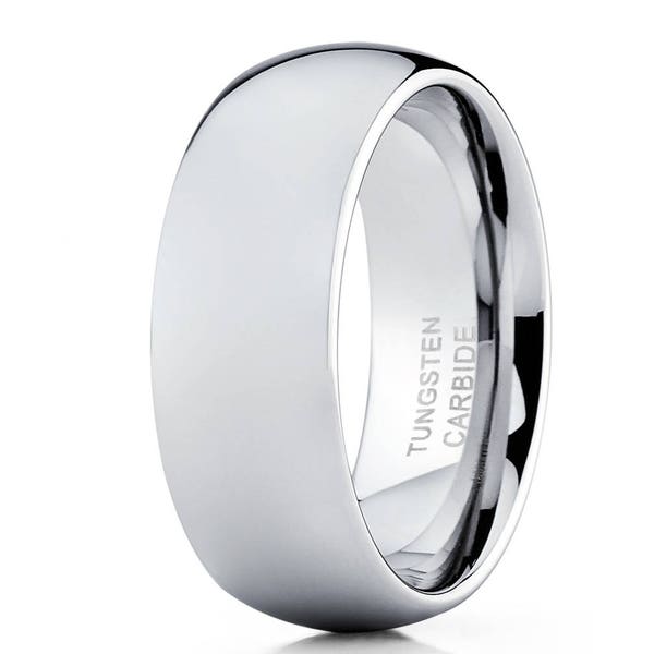 Silver Tungsten Wedding Band,Tungsten Wedding Ring,Men & Women,Tungsten Carbide Ring,Engagement Ring,Anniversary Ring,Comfort Fit