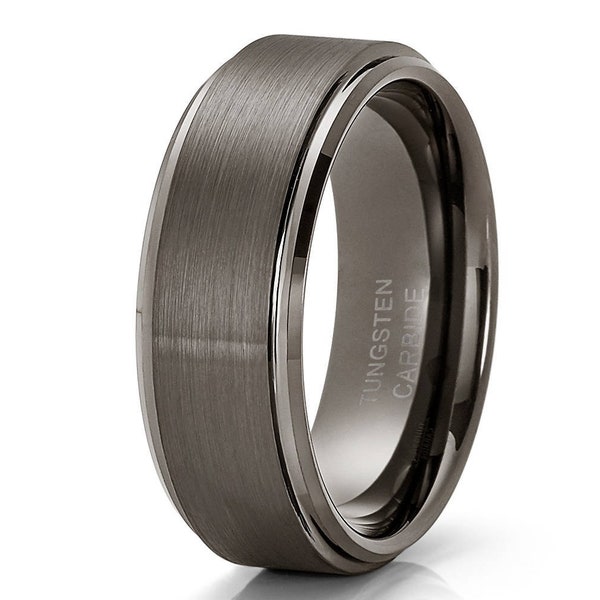Gunmetal Wedding Ring,Tungsten Wedding Ring,Tungsten Carbide Ring,Engagement Ring,8mm Wedding Ring,6mm Wedding Ring,Unique Wedding Ring