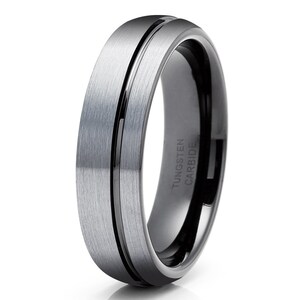 Men&#39;s Wedding Ring,Black Tungsten Ring,Anniversary Ring,Unique Tungsten Ring,Men & Women,Engagement Ring,Tungsten Carbide Ring,Comfort Fit