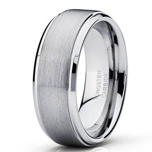 Silver Tungsten Ring Etsy