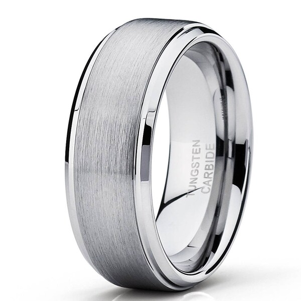 Tungsten Wedding Band,Men & Women,Silver Tungsten Ring,Tungsten Carbide Ring,Anniversary Ring,Engagement Ring,Brush Tungsten Ring