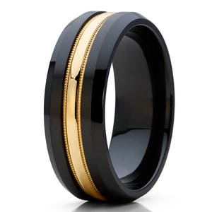 Zirconium Wedding Ring,Yellow Gold Wedding Band,Man & Woman,Engagement Ring,Anniversary Ring,Unique Wedding Band,14k Yellow Gold Ring