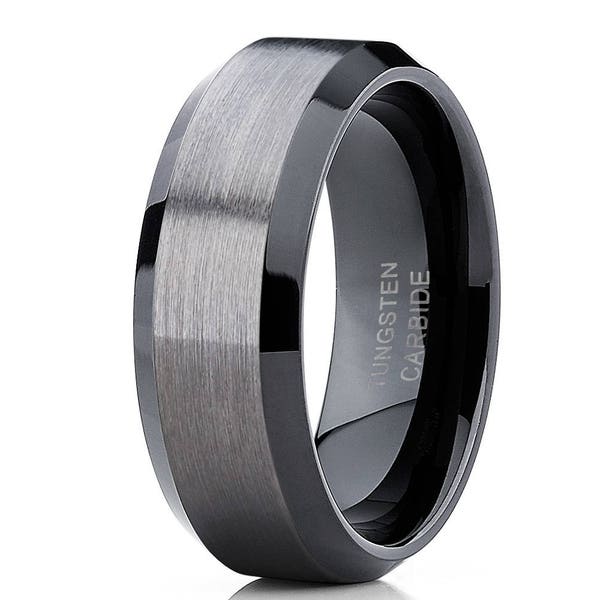 Gunmetal Tungsten Wedding Band,Men & Women,Tungsten Wedding Band,Anniversary Ring,Black Tungsten Wedding Band,Comfort Fit