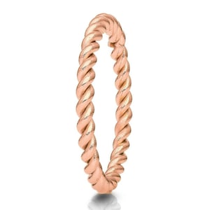 Rose Gold Titanium Ring, Braid Wedding Ring, 2mm Wedding Ring, Titanium Wedding Band, Anniversary Ring, Engagement Ring, Ladies Titanium