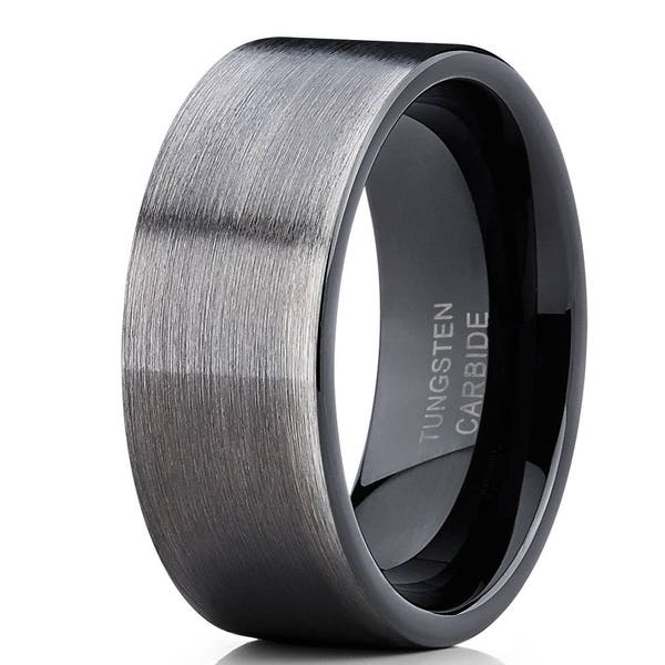 Gunmetal Tungsten Wedding Band,Gunmetal Tungsten Ring,Men & Women,Tungsten Carbide Ring,Anniversary Ring,Tungsten Carbide Ring,Black Ring