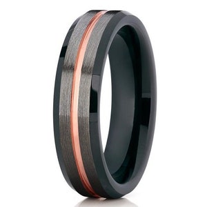 Black Tungsten Ring,Gunmetal Tungsten Ring,Anniversary Ring,Men & Women,Unique Tungsten Ring,Engagement Ring,Brush Tungsten Ring