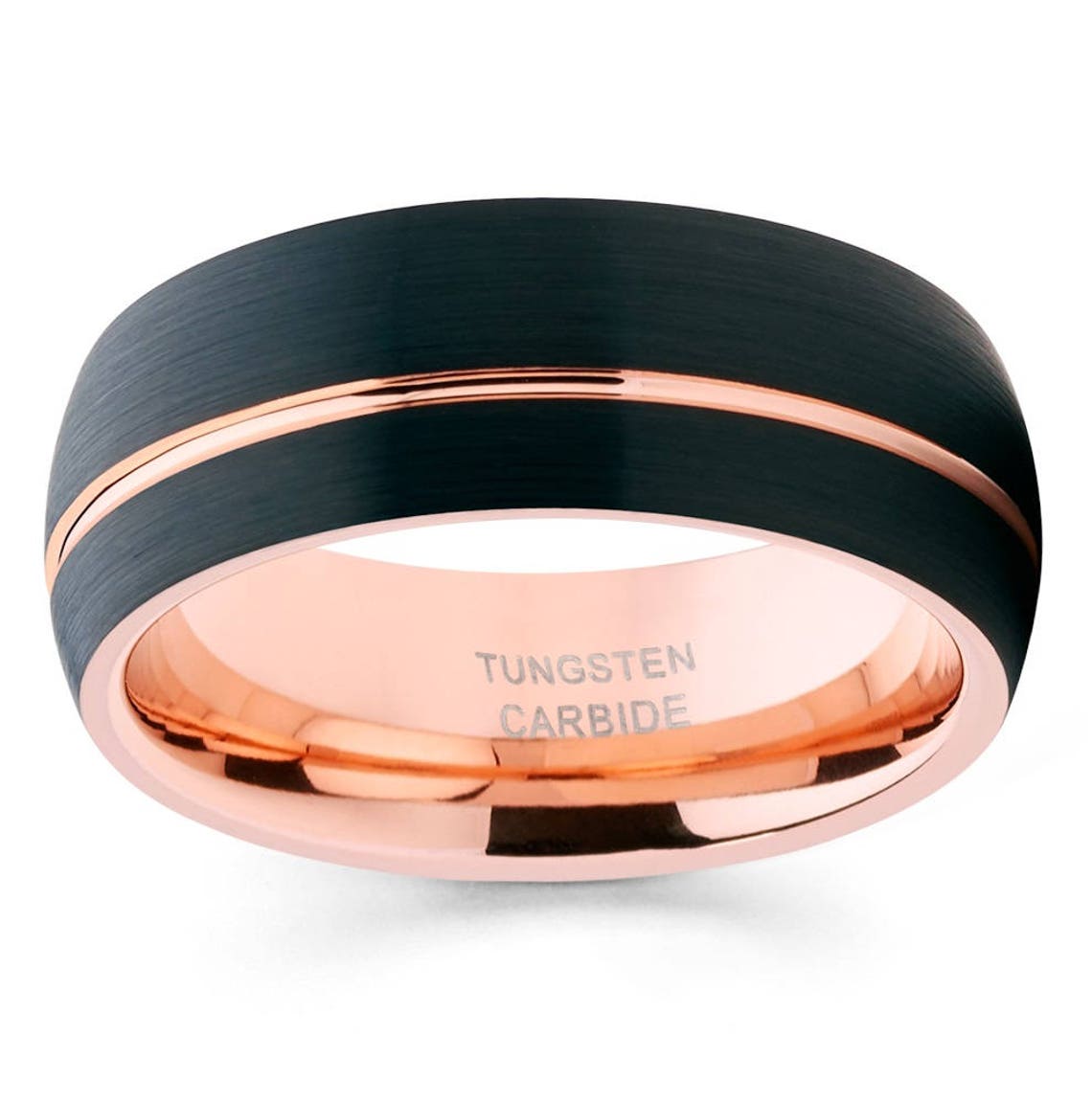 Rose Gold Tungsten Ring 18k Rose Gold Rose Gold Tungsten - Etsy