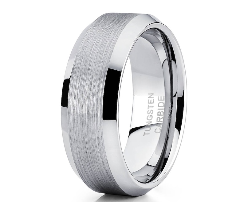 silver tungsten carbide rings