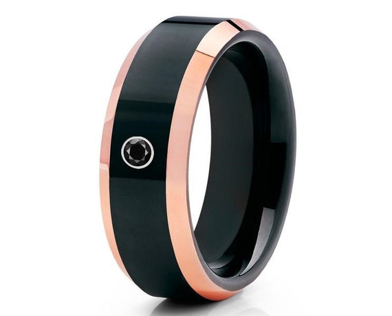 Tungsten rings with rose gold best sale