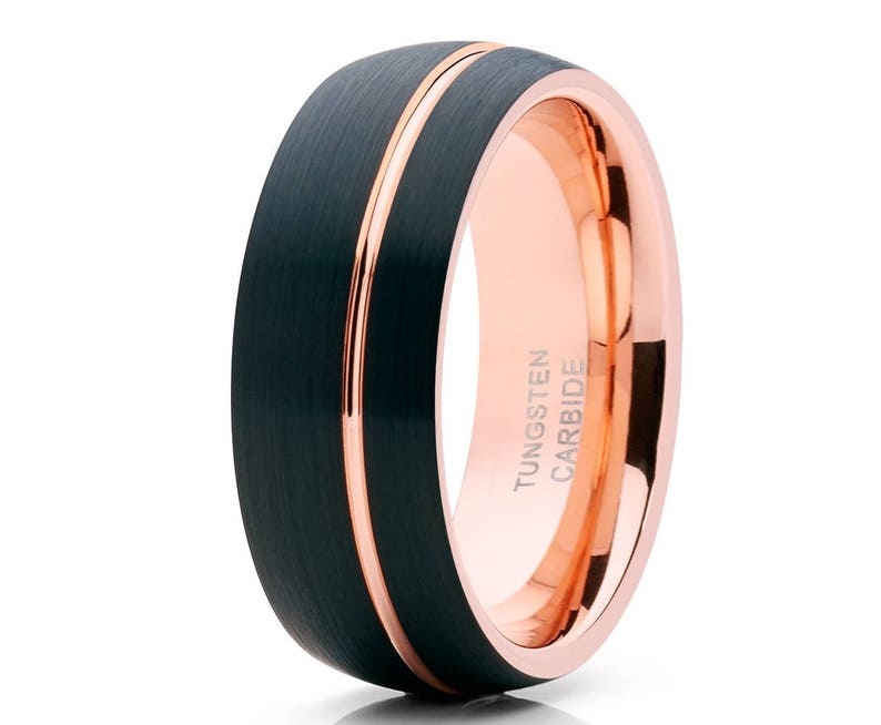 Rose Gold Tungsten Ring 18k Rose Gold Rose Gold Tungsten image 1