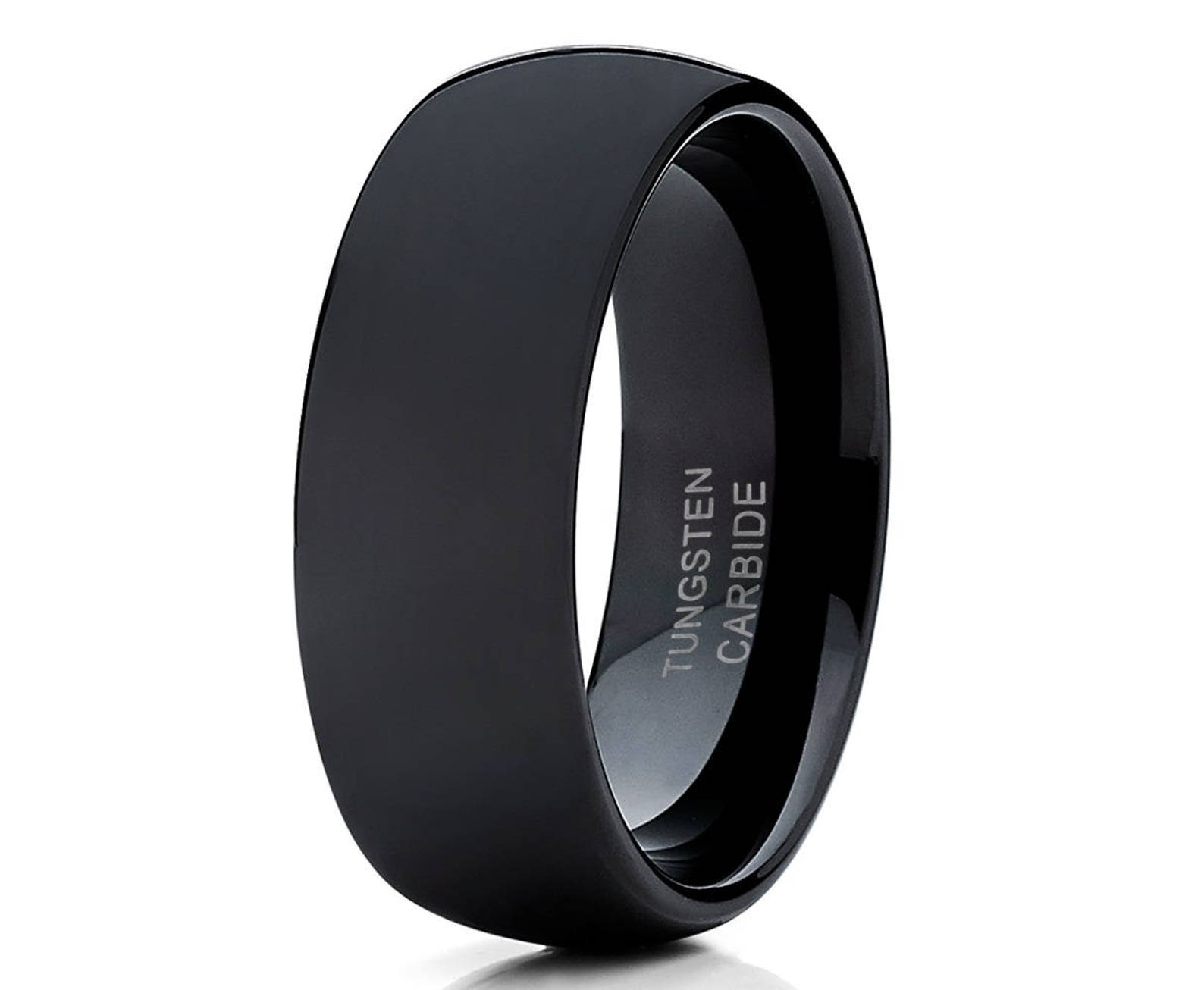 Black Tungsten Wedding Band Matt Polish Tungsten Carbide Etsy