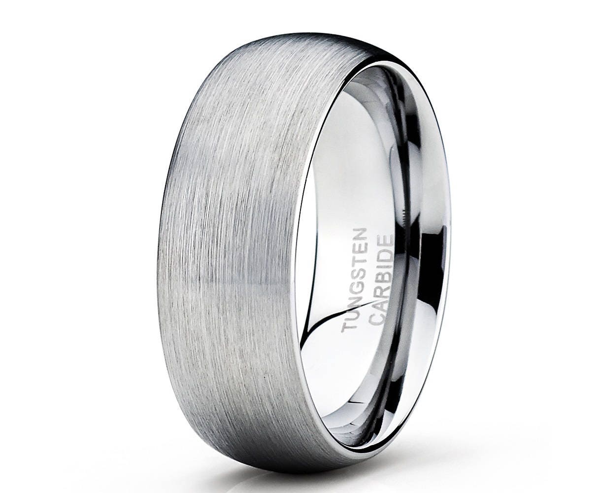 Brushed Silver Tungsten Band