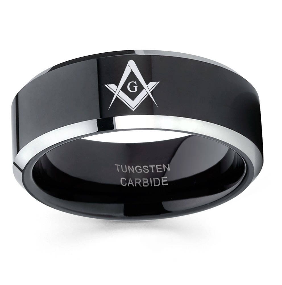 Anello Unico Maschile Nero Fede Nuziale Anello In Carburo Di Tungsteno - Foto 6