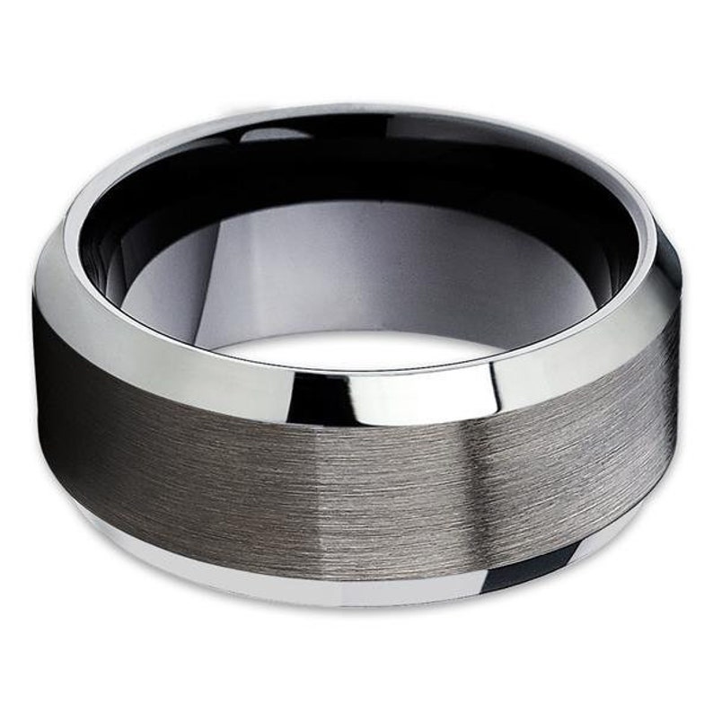 Black Tungsten Wedding Band Gunmetal Tungsten Wedding Band Etsy