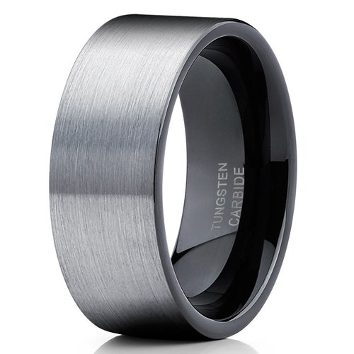 Black Tungsten Wedding Band Tungsten Carbide Ring Men & Women - Etsy