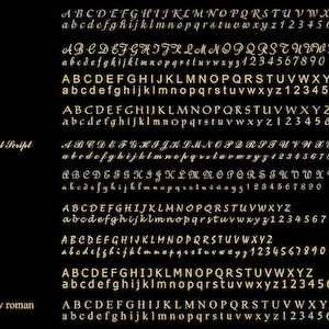 May include: A chart showing different font styles with the names of the fonts listed on the left side of the image. The fonts are: Adorable, Adore, Arial, Ceasar, Commercial Script, French Script, Lucida, Mistral, Tahoma, and Times New Roman. Each font style is shown in uppercase and lowercase letters, as well as numbers.