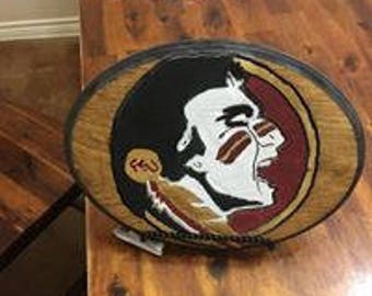 12 inch College Logo Wood carving