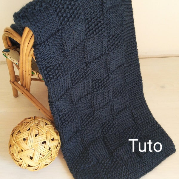 Patron tuto en français couverture bébé tricot