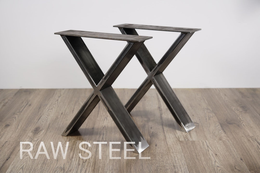 Metal Dining Table Legs / Bench Legs (set of 2) X-shape. Modern Steel ...