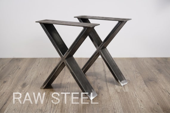 Metal Dining Table Legs Bench Legs Set Of 2 X Shape Etsy