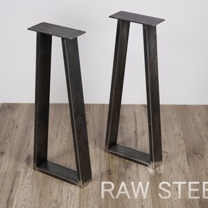 sofa table legs, metal trapezoid console legs, entryway console legs, modern bar height legs, clear coated metal legs, contemporary console legs,