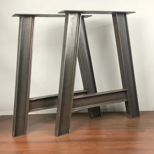 A-Shaped Steel Table Legs, I-Beam Desk Legs, Industrial Dining Table Legs, Metal Bench Legs, Coffee Table Legs, Set of 2