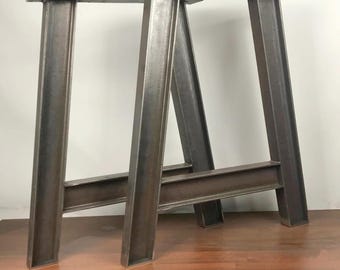 A-Shaped Steel Table Legs, I-Beam Desk Legs, Industrial Dining Table Legs, Metal Bench Legs, Coffee Table Legs, Set of 2