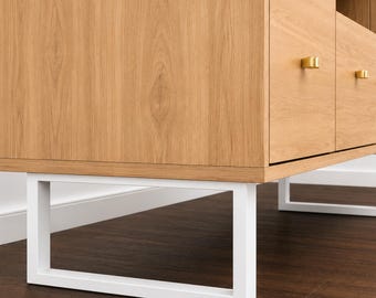 Gambe minimaliste per mobile, rialzo per console multimediale, gambe di ricambio, gambe per comodino, gambe in acciaio per credenza, altezza 20 cm.