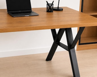 Computer Desk Frame, Steel Desk Legs, Workstation Legs, Dining Table Legs, Steel Table Support, Set of 2