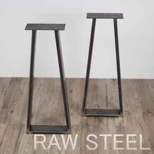 sofa table legs, metal trapezoid console legs, entryway console legs, modern bar height legs, clear coated metal legs, contemporary console legs,