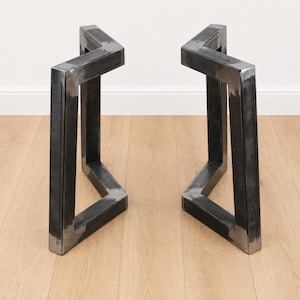 Patas para bancos, bases para mesas de centro, juego de 2, patas de acero para bancos, patas de acero para mesas de centro, patas de metal para mesas, patas industriales, acero en bruto