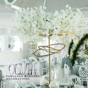 Stylish Metal Flower Holder - Perfect for Hotel, Event and Wedding Decor, Wedding flower stand centerpieces, Tall Metal Flower Vase, OLIVIA