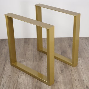 Dining Table Legs / Bench Legs (set of 2) U-shape. Modern Steel Table Legs. Gold Industrial Table Base. Iron Legs for Live Edge