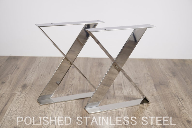 X Frame Flat Stainless Steel Bench Legs Stainless Steel Sofa Etsy 