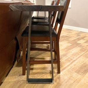 sofa table legs, metal trapezoid console legs, entryway console legs, modern bar height legs, clear coated metal legs, contemporary console legs,