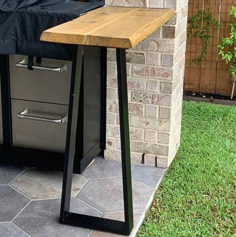 sofa table legs, metal trapezoid console legs, entryway console legs, modern bar height legs, clear coated metal legs, contemporary console legs,