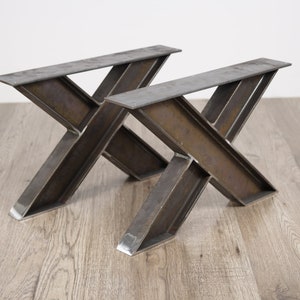 Industrial X legs, X shape bench legs, X Bench Legs, Bench Legs, X Legs, Coffee Table Legs, Table Leg, X Table Legs, Set of 2, #B010